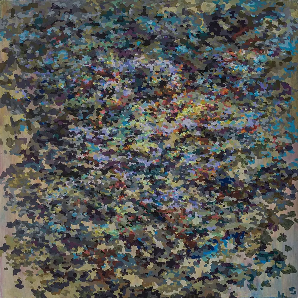 Conscious Impulses — oil and cold wax on Baltic birch panel